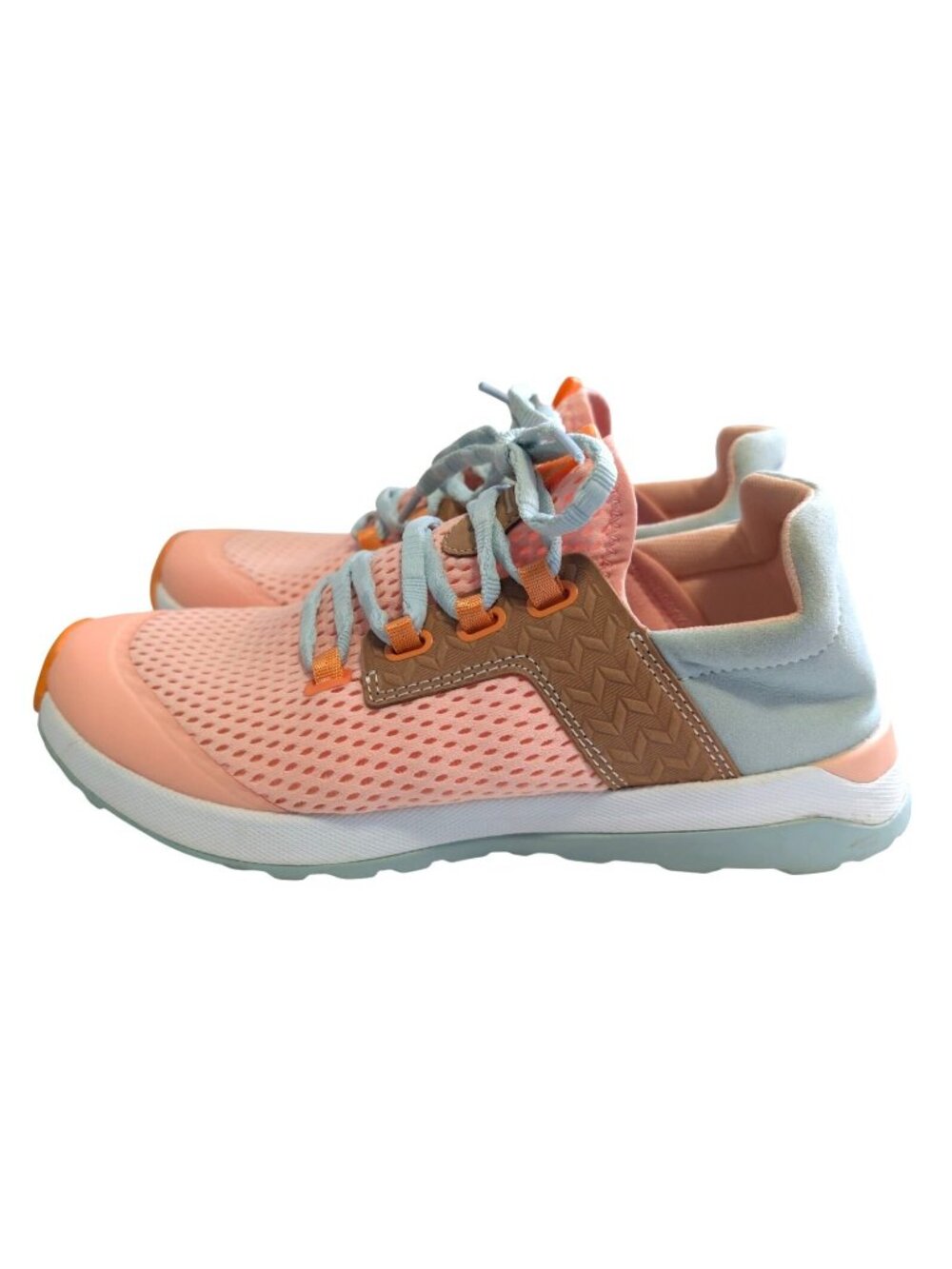 OluKai Wailuku Womens Size 8.5 Sneakers Peach Orange Swell Mesh Drop In Heel